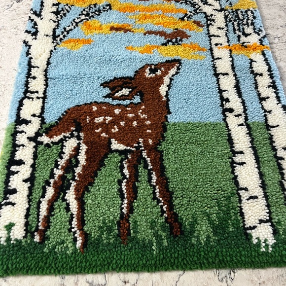 Vintage Deer Latch Hook Rug - Picture 2 of 2
